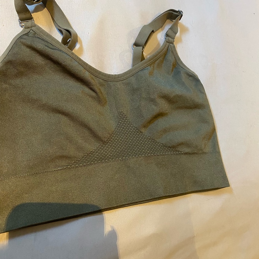 Olive Green Sports Bra